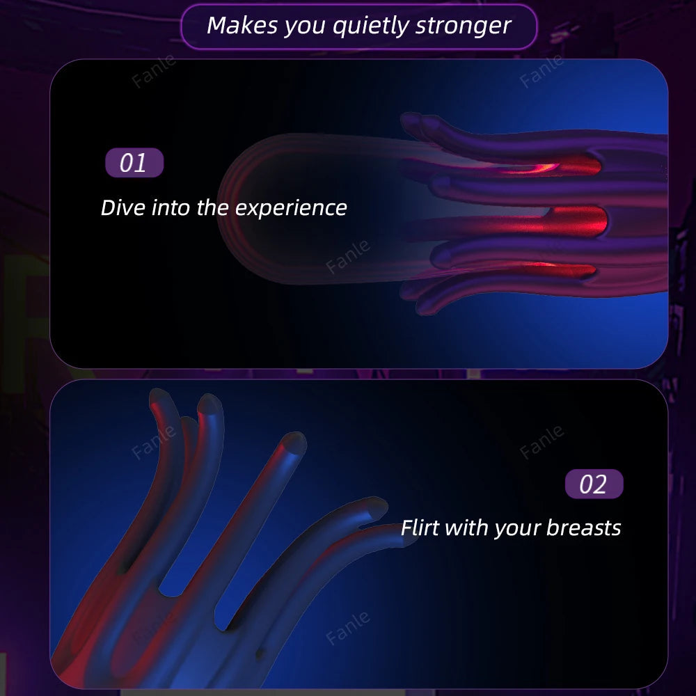 جهاز تحفيز حشفة الذكر، لعبة استمناء دوارة أوتوماتيكية بـ 10 أوضاع