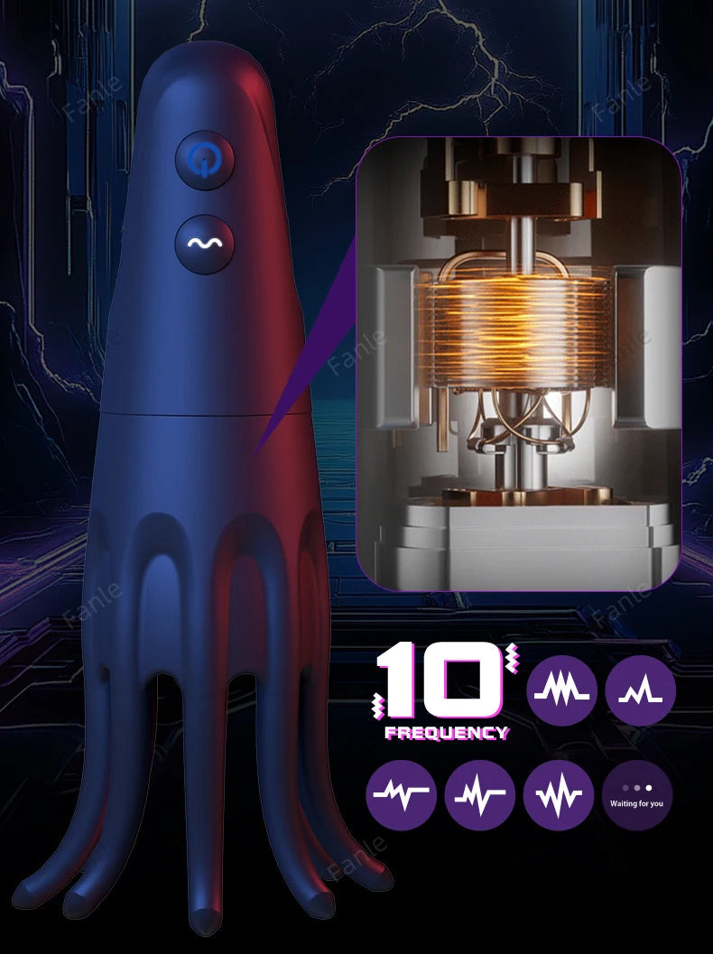 جهاز تحفيز حشفة الذكر، لعبة استمناء دوارة أوتوماتيكية بـ 10 أوضاع